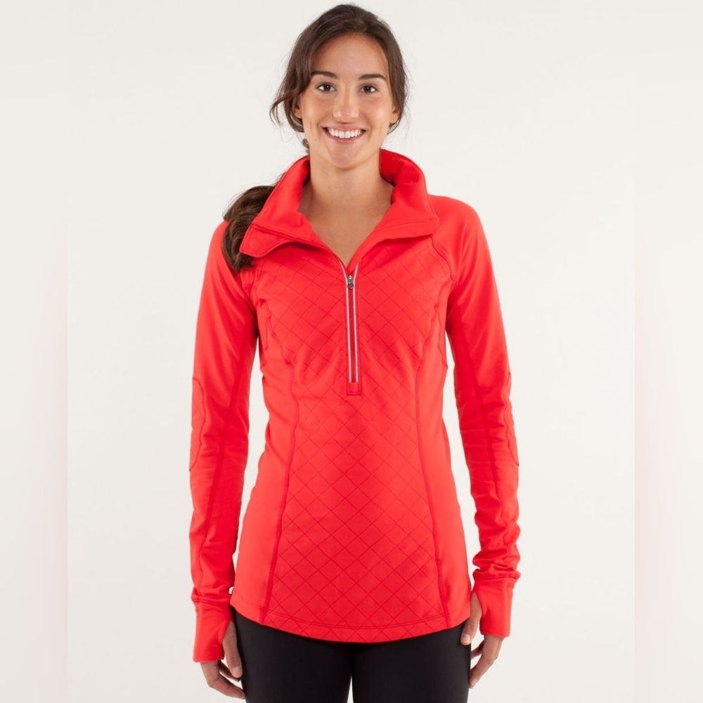 Lululemon Run: Toasty Tech PulloverLove Red
